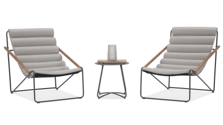 Komplet mebli na balkon art jasny szary