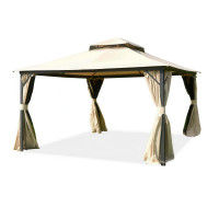 Zahradní pavilon s moskytiérou a závěsy VANCOUVER 4x4 Beige - Hardmaister