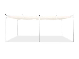 Bílá kovová pergola Hardmaister SPRINT 3x6 m z čelního pohledu