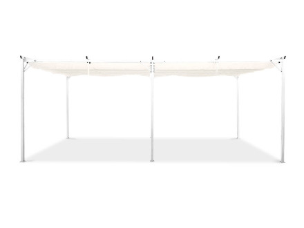 Bílá kovová pergola Hardmaister SPRINT 3x6 m z čelního pohledu