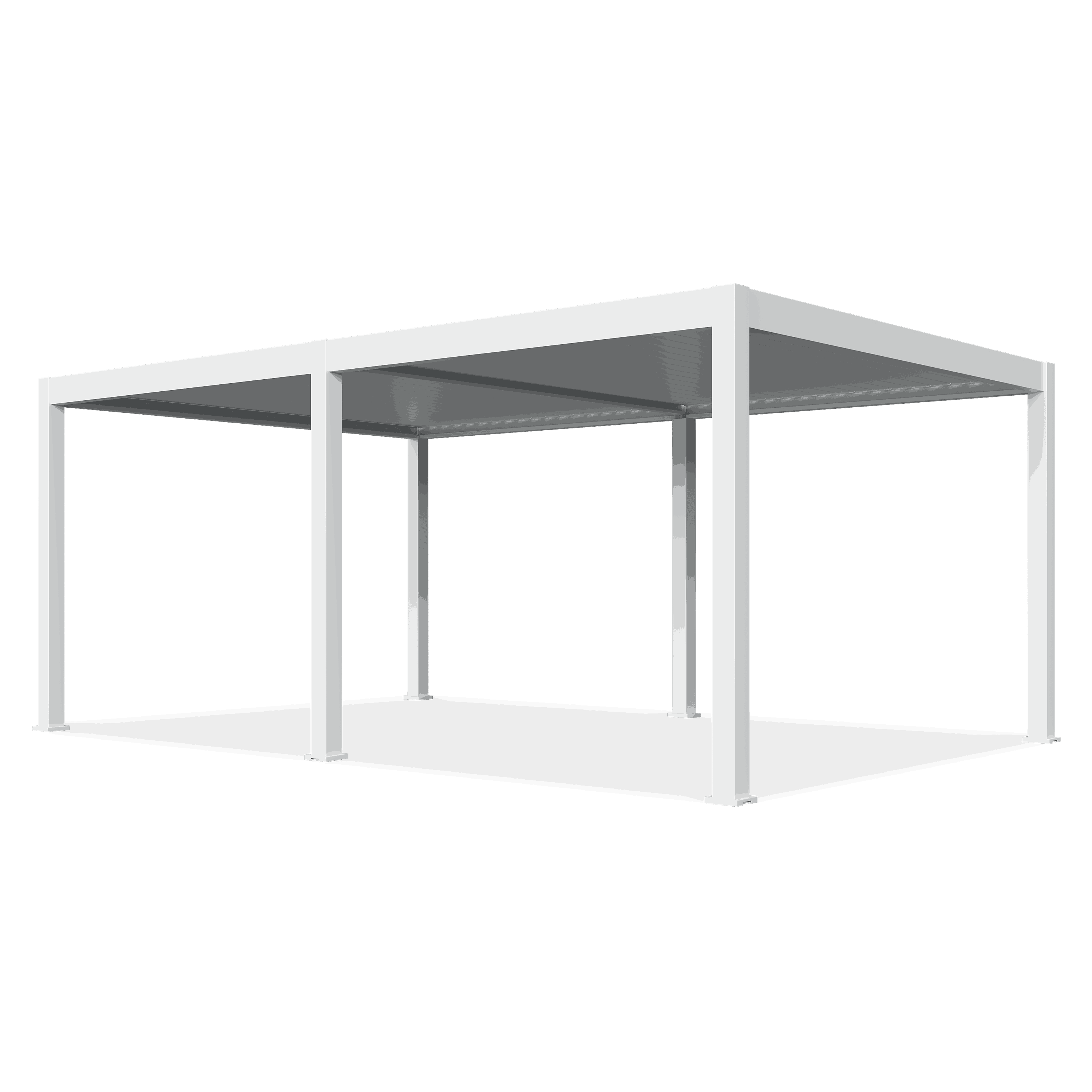 Elektrická terasa pergola DELUXE PRO AUTOMATIC 4x6 s LED osvětlením, White - Gutroof