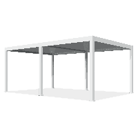 Elektrická terasa pergola DELUXE PRO AUTOMATIC 4x6 s LED osvětlením, White - Gutroof