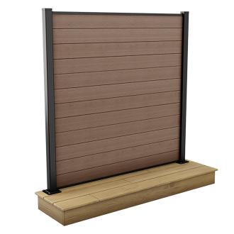 Brązowy płot 1,8 m do mocowania na utwardzonej powierzchni – Keter miniatura