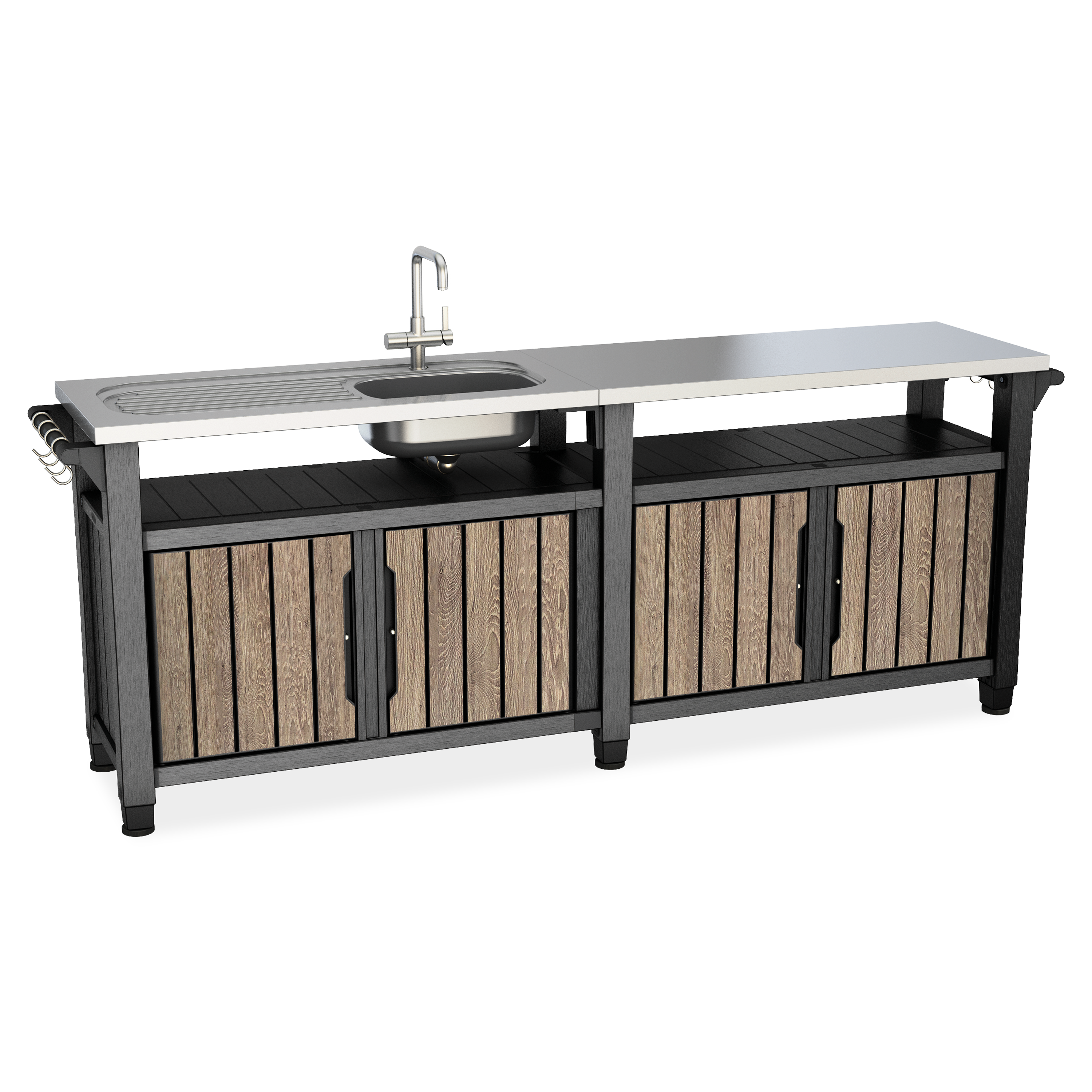 Zahradní bufet s pracovní deskou DECO UNITY CHEF 415L Ashwood - Keter