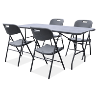 CATERING set stůl 180 cm + 4x židle Grafitové dřevo - Bjørkka