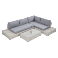 Rohová skříňka Technorattan VERONA White Grey