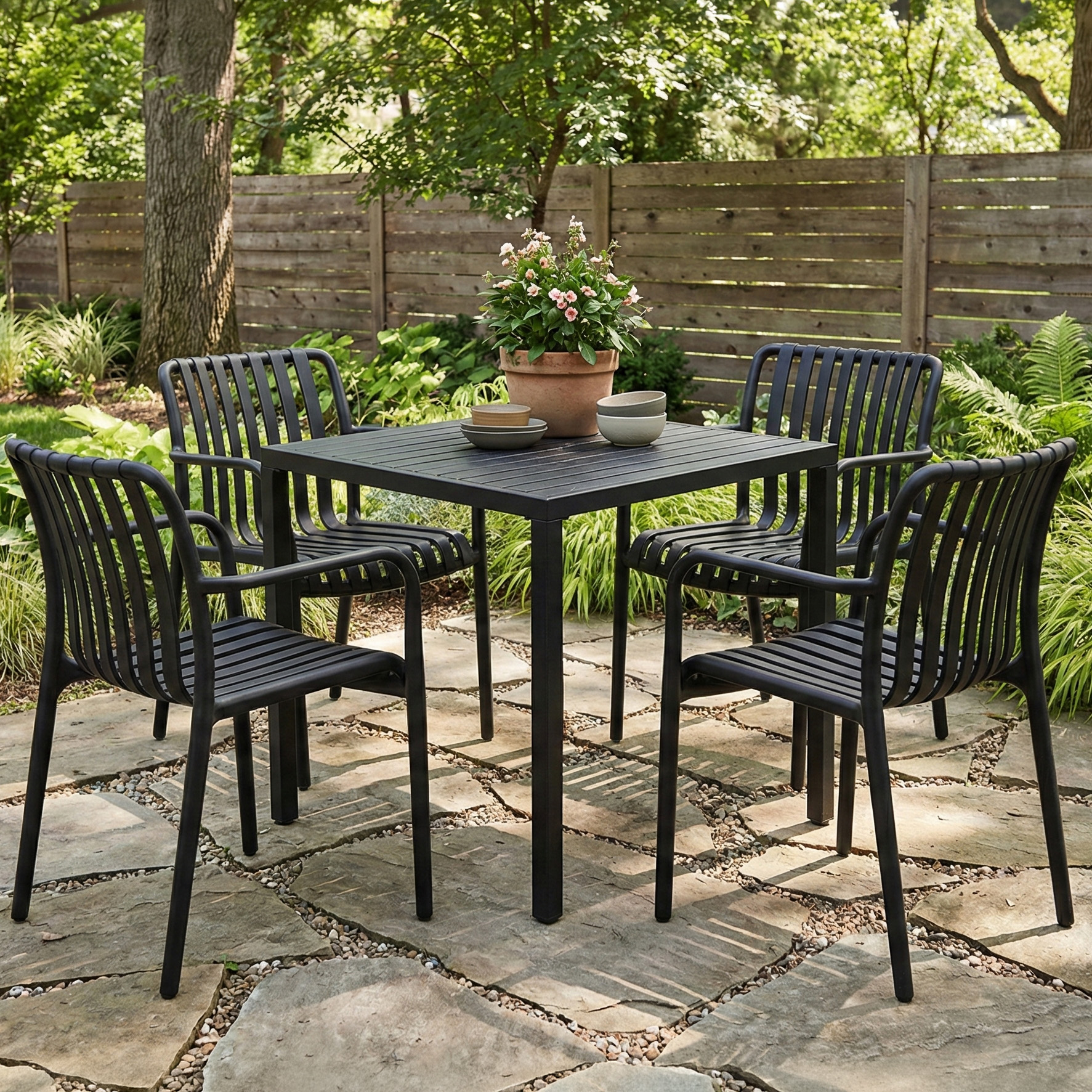 Jídelní set RONA/BRIS černý - Bjørkka