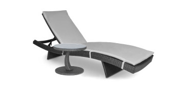 Lounge set - Wave Dark Grey lehátko + stolek PREMIO + polštář - Focus Garden