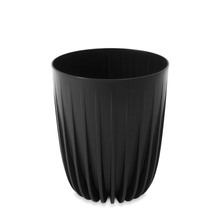 Doniczka dekoracyjna MIRA Eco recycled 19cm czarna - LAMELA