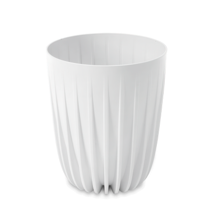 Doniczka dekoracyjna MIRA Eco recycled 19cm biała - LAMELA