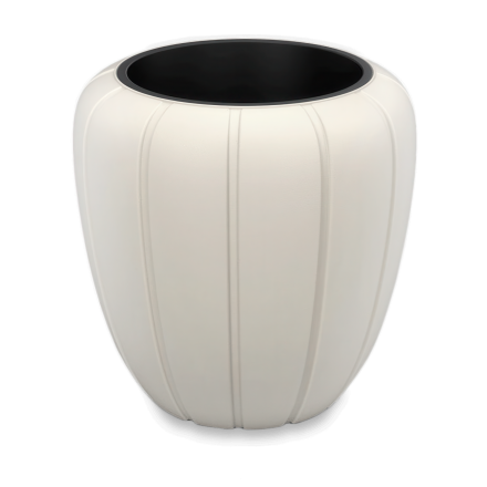 Ozdobna doniczka GAJA 40x43cm kremowa - LAMELA