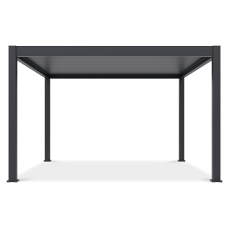 Antracitová zahradní pergola DELUXE PRO Automatic 4x4 s LED osvětlením na černém pozadí