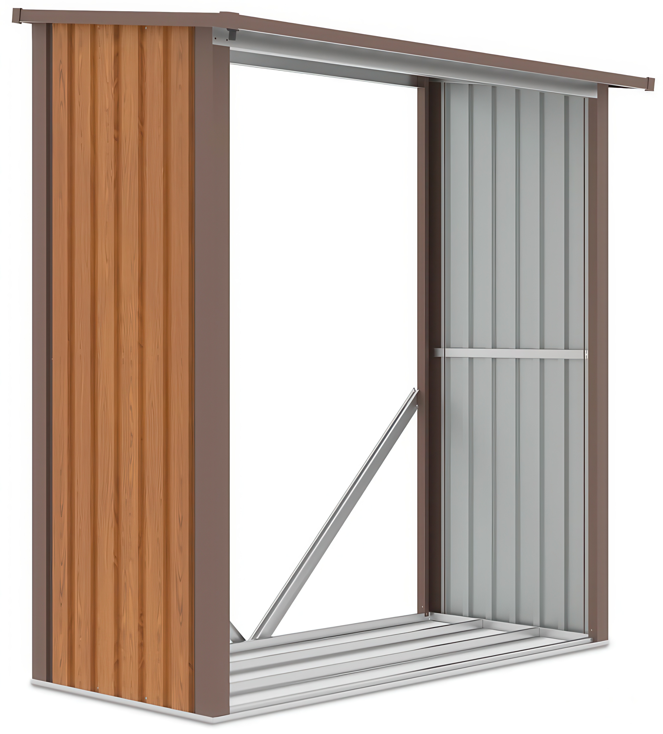 Stojan na dřevo, přístřešek na dřevo DENVER 182x89cm Dub hnědý - Hardmaister