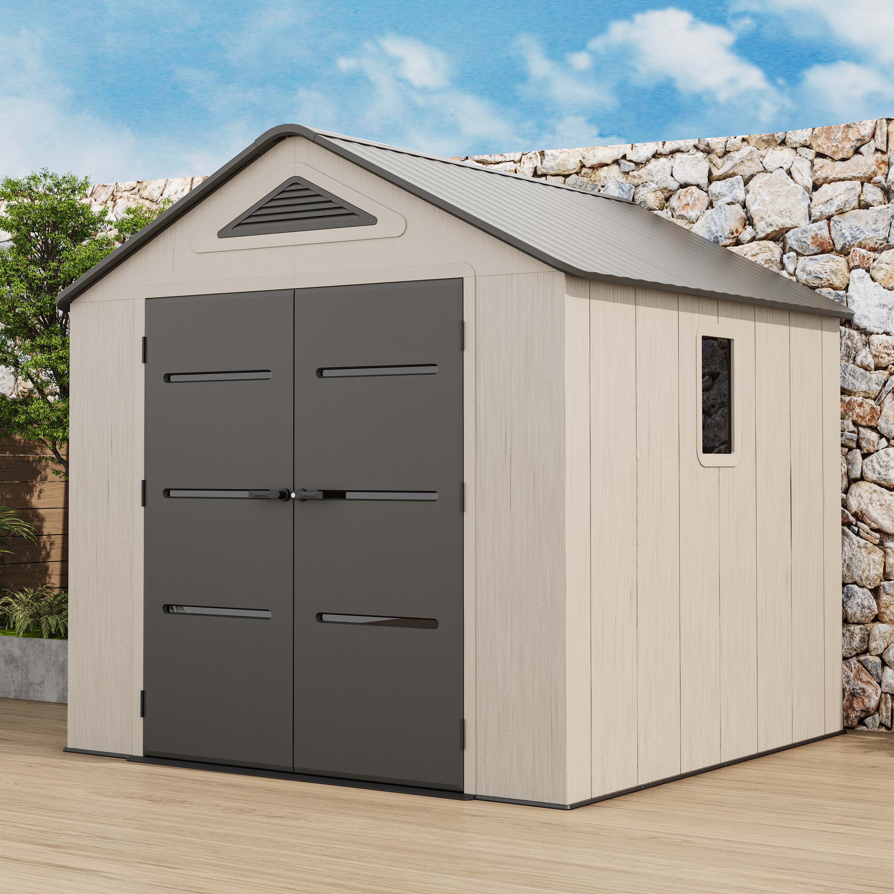 Zahradní domek EVEREST 8x8 Cold Grey - HARDMAISTER