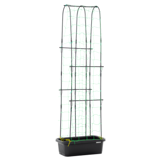 Widok całej doniczki ze stojakiem do uprawy ogórków CUCU GROW BOX 60x30x178cm CULTIVO