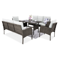 CORTINA FAMILY Hnědý set Technorattan