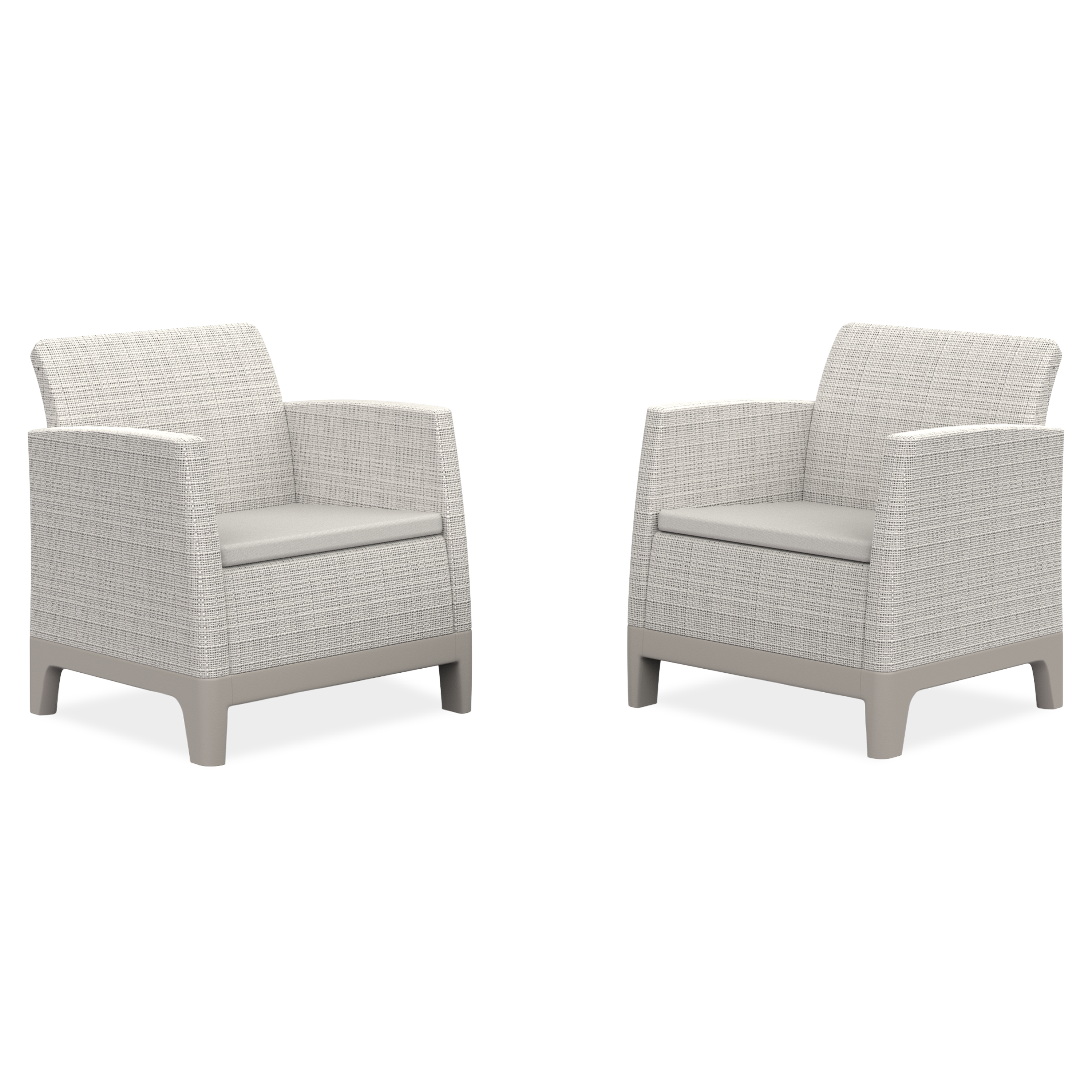 Dvě křesla Scandi Forma Duo Pebble Grey-Soft Beige / Oat - Keter