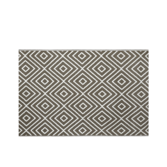 Terasaový koberec Diamond Taupe 120x180 cm MoodMe s geometrickým vzorem kosočtverců v šedé a bílé barvě