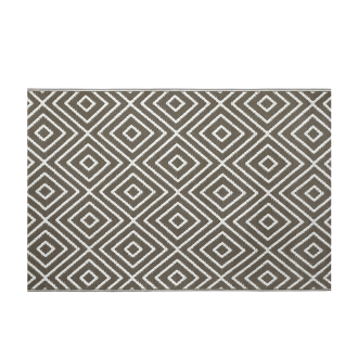 Terasa koberec Diamond Taupe 160x230cm s geometrickým vzorem kosočtverců v šedé a bílé barvě