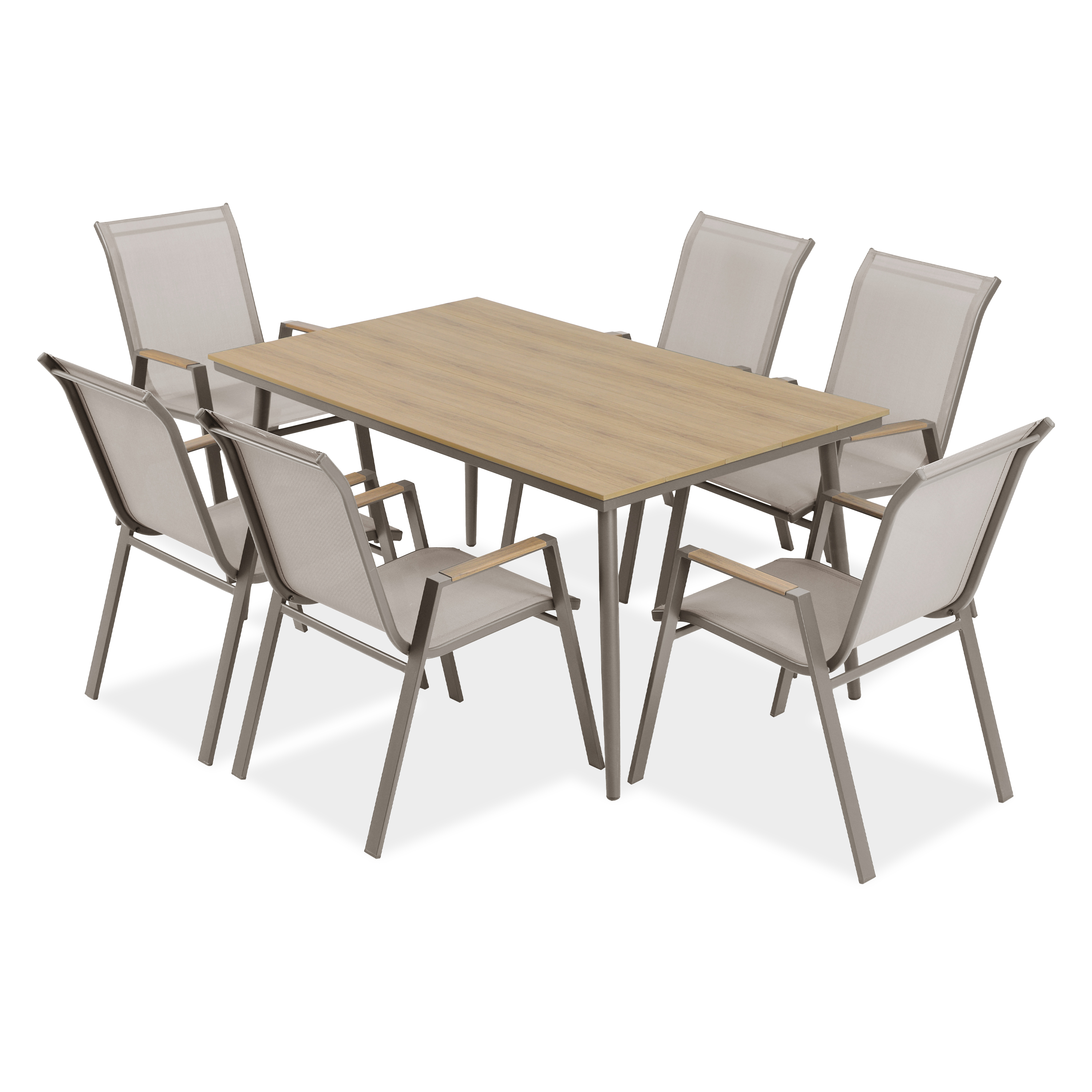 Zahradní jídelní sestava NOVA DINING 6+1 Taupe - Bjørkka