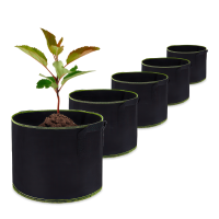 Látkový květináč 10L černý - sada 5ks - CULTIVO