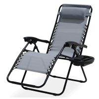 Skládací zahradní lehátko LAGUNA světle šedé - Focus Garden