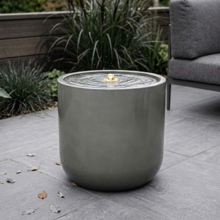 Dekorativní zahradní fontána LUMINA LED 29x28 cm Stone Grey - MoodMe