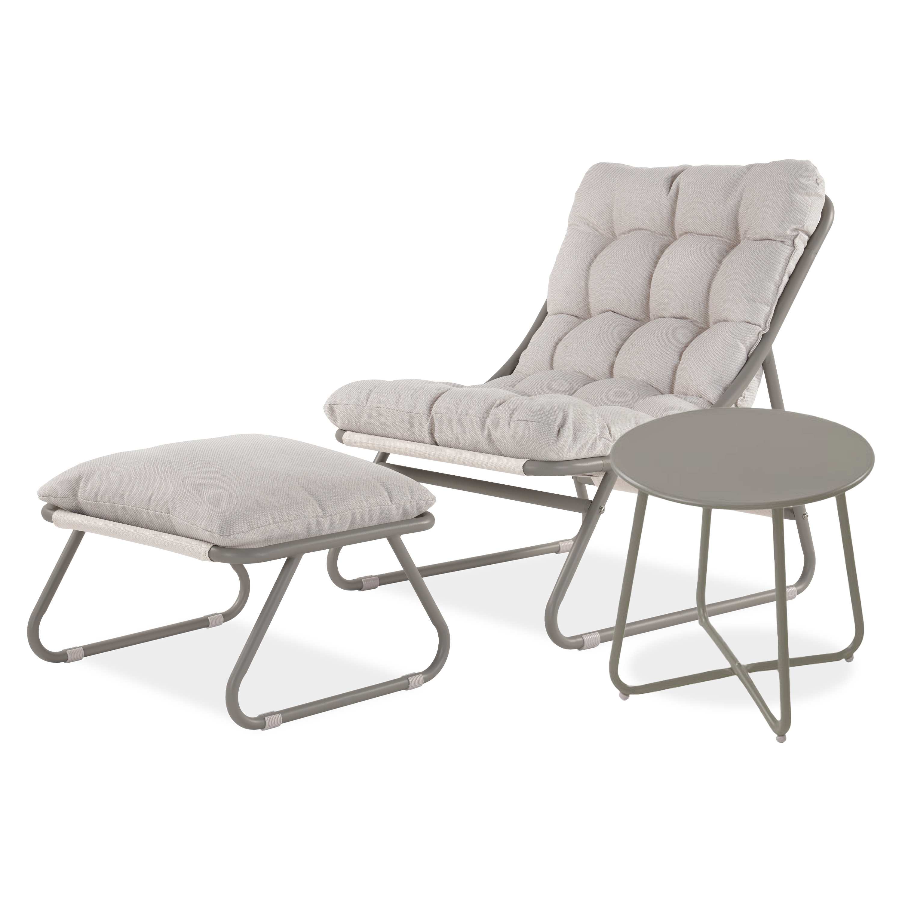 Zahradní set židle a stolu VISTA RELAX PLUS Grey/Beige - Bjørkka