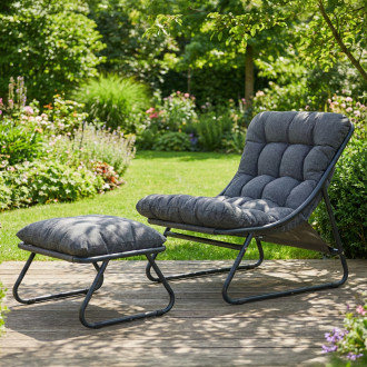 Aranżacja na ogrodzie antracytowych mebli vista caffe