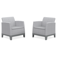 2 křesla Scandi Forma Duo Ash Grey-Soft Beige / Light Grey - Keter