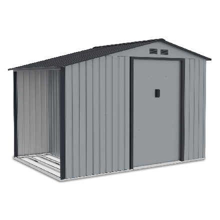 Zahradní domek s kůlnou MADISON 278x191cm světle šedý - Hardmaister
