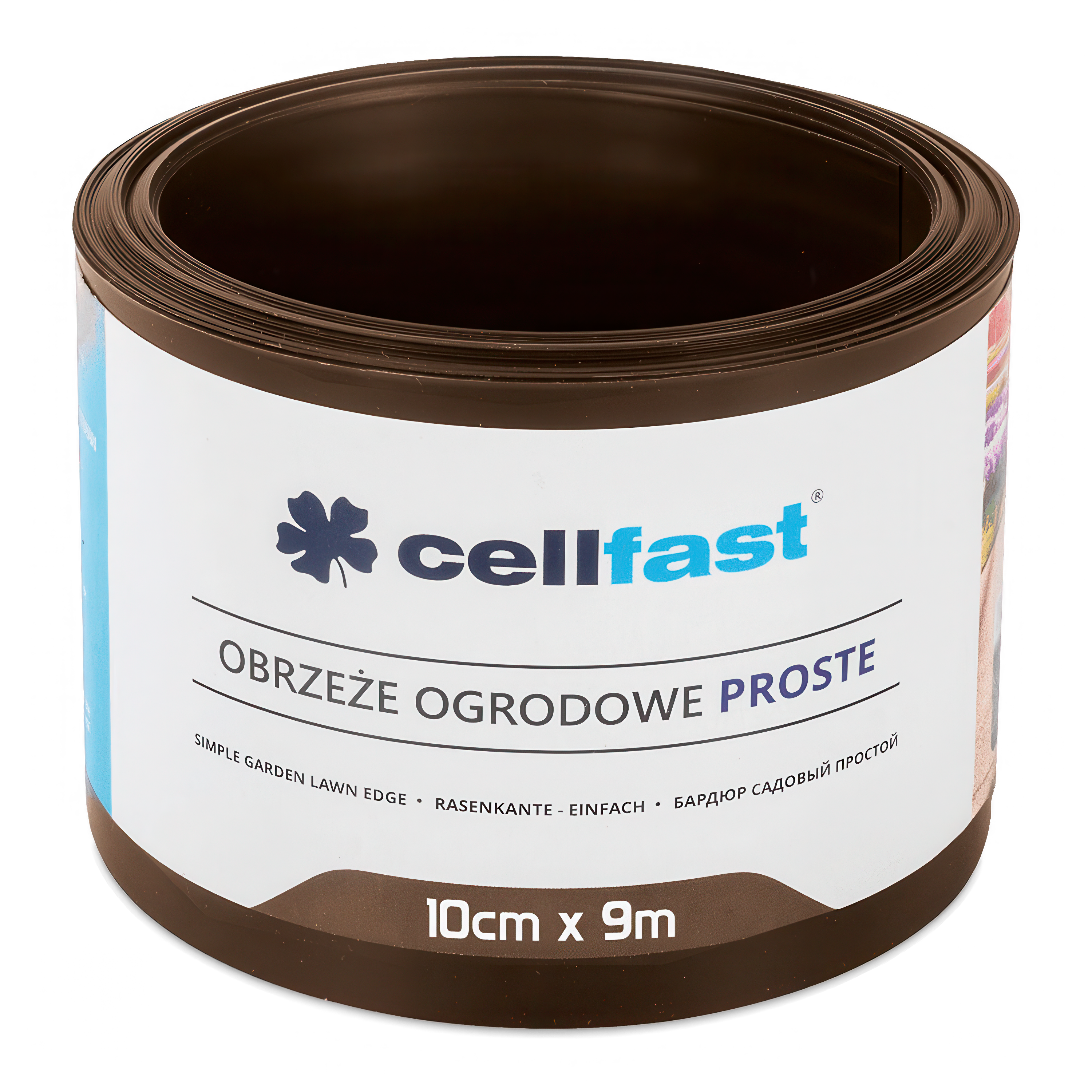 Zahradní obruba rovná 10 cm x 9,0 m Hnědá Cellfast