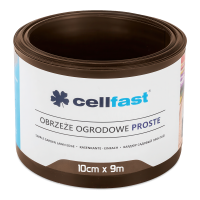 Zahradní obruba rovná 10 cm x 9,0 m Hnědá Cellfast