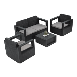 Wiosenna aranżacja mebli ogrodowych na zewnątrz