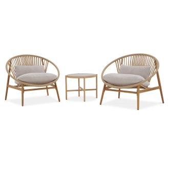 Sada zahradního nábytku GALLA 2+1 Wood Look - Focus Garden