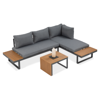 Aranżacja na tarasie narożnika modułowego tulip