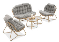 Zahradní sestava RODOS CAFFE Natural/světle šedá - Focus Garden