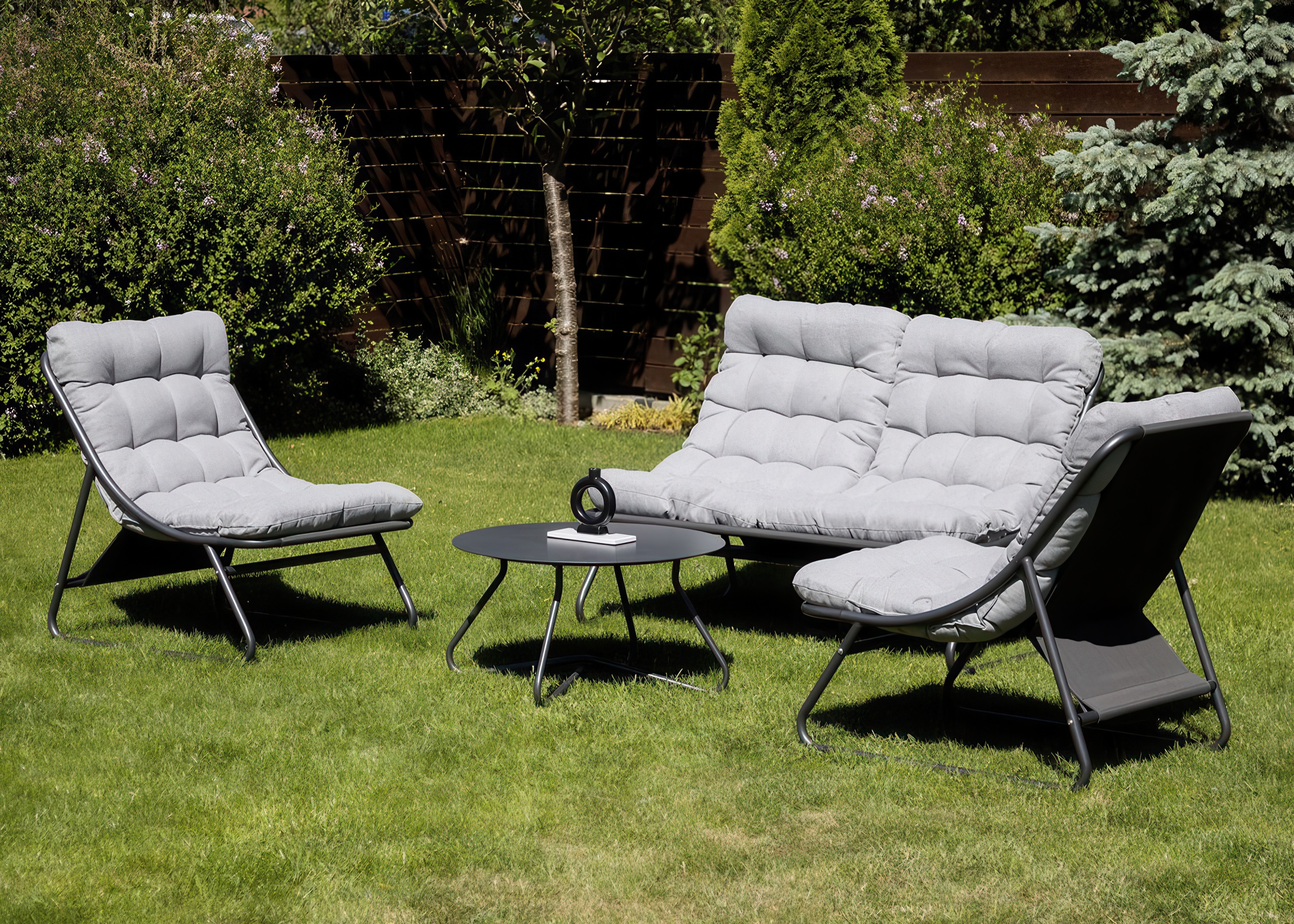 VISTA CAFFE Světle šedá zahradní souprava - Focus Garden 