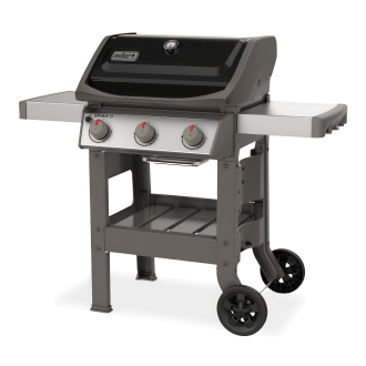 grill gazowy na kółkach szary