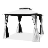 Zahradní pavilon s moskytiérou a závěsy VANCOUVER 3x3 Light Grey - Hardmaister