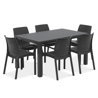 Zahradní jídelní set BALI/JULIE 6+1 Grafit - Keter