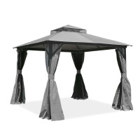 Zahradní pavilon s moskytiérou a závěsy VANCOUVER 3x3 Grey - Hardmaister