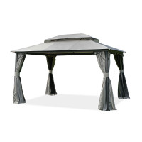 Zahradní pavilon s moskytiérou a závěsy VANCOUVER 3x4 Grey - Hardmaister