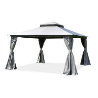 Zahradní pavilon s moskytiérou a závěsy VANCOUVER 4x4 Grey - Hardmaister