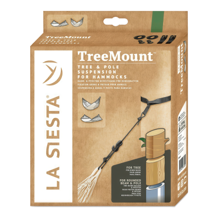 Sada pro upevnění houpací sítě mezi stromy/tyče TreeMount Black - LA SIESTA