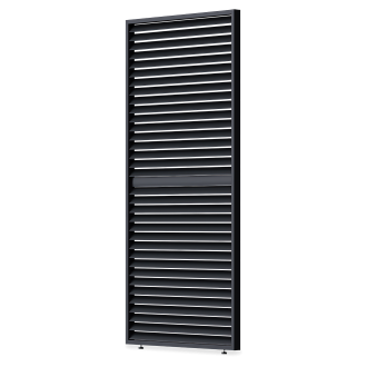 Vertikální nastavitelný lamelový panel pro pergoly ELEGANCE/DELUXE/FUSION 1,2 m v antracitové barvě na černém pozadí