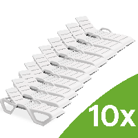 Sada 10 zahradních lehátek MONOBLOCK White New - Bjorkka