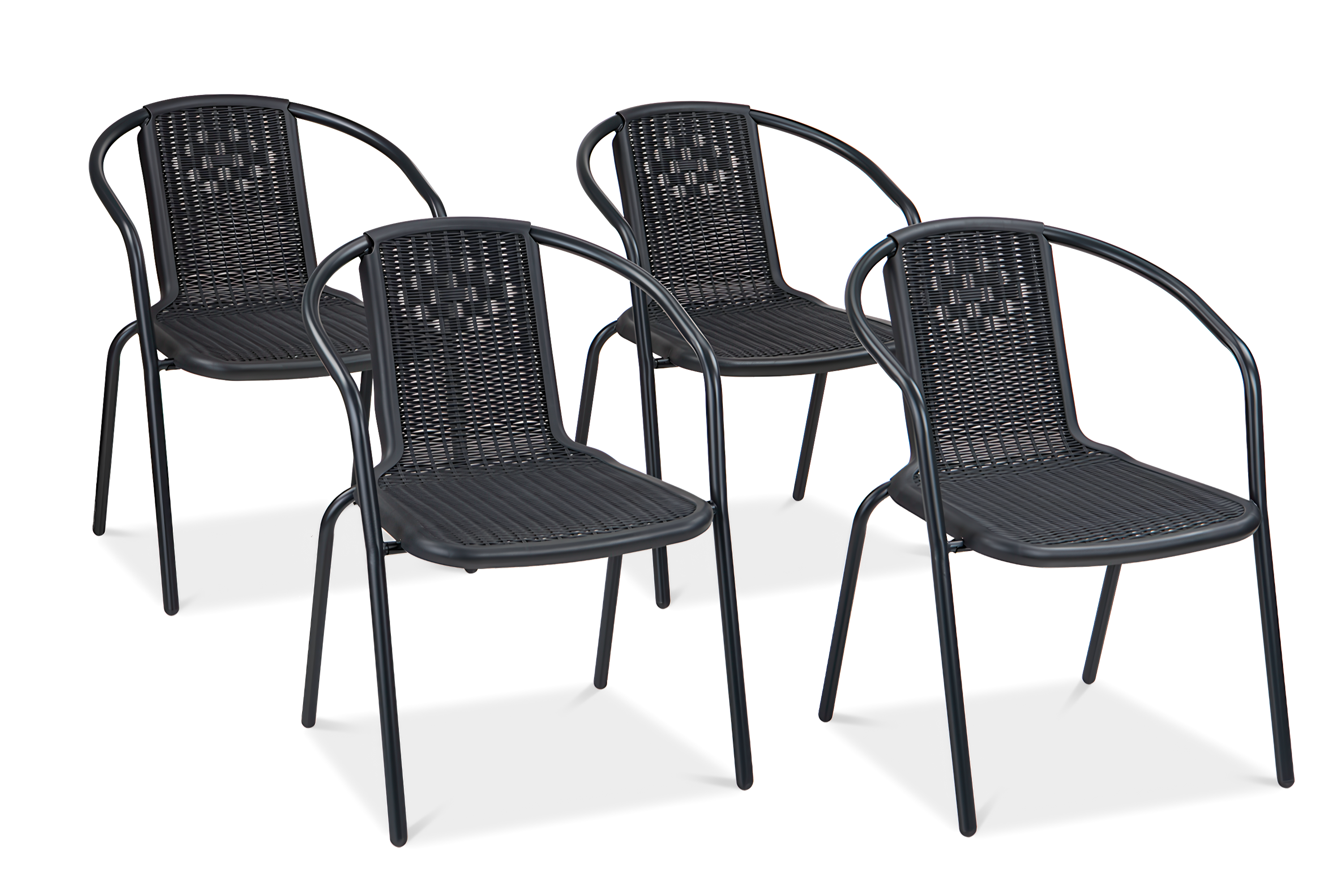 Komplet krzeseł balkonowych Simple Graphite 4 sztuki Focus Garden bez tła PNG