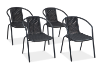 Sada 4 balkonových židlí SIMPLE Graphite - Focus Garden