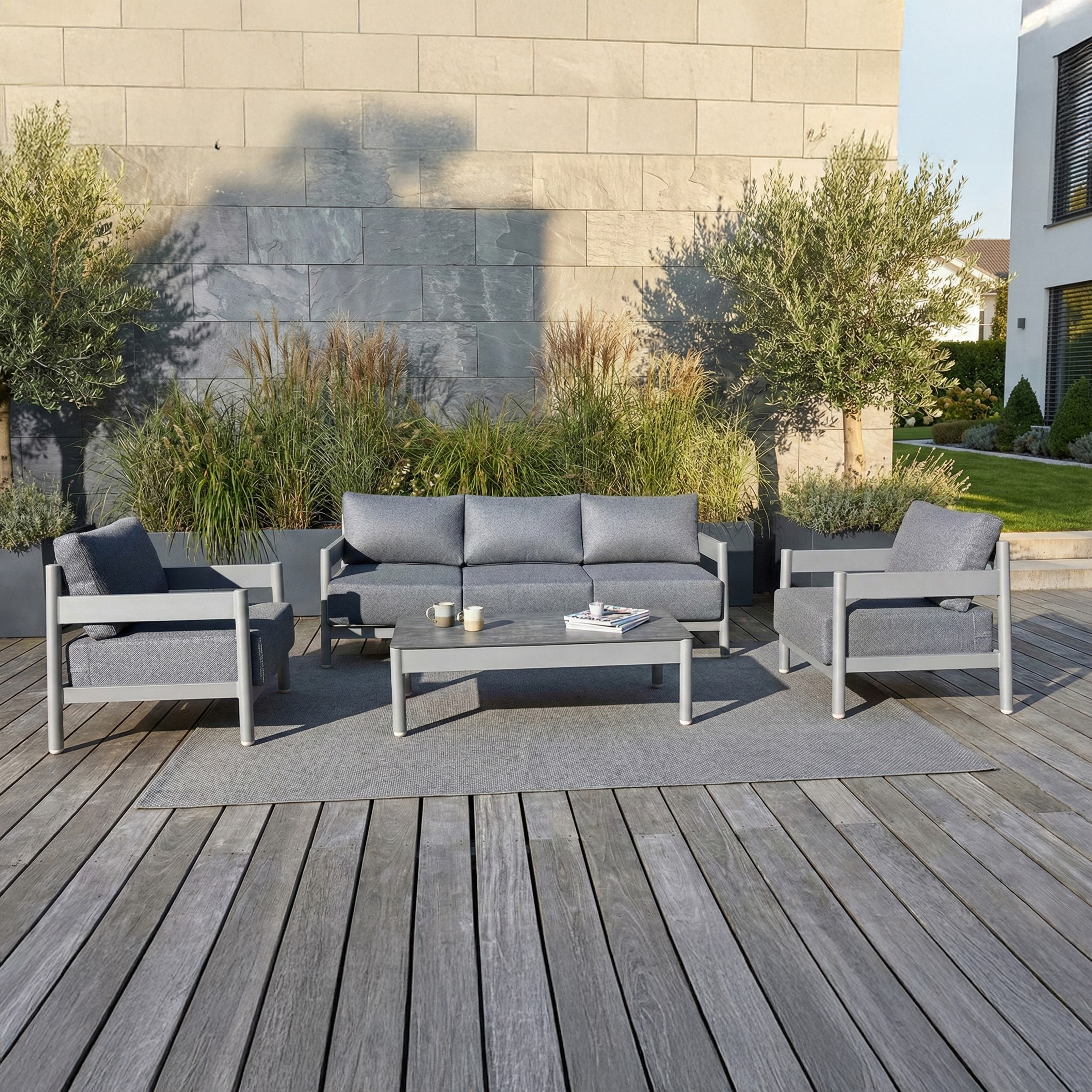 Hliníkový nábytkový set TREVIO CAFFE Grey - FURRORE